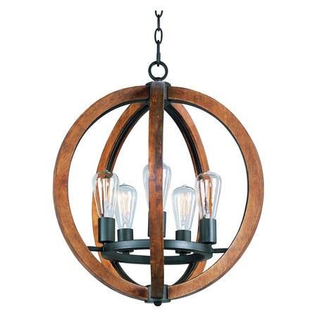 Maxim Bodega Bay 5-Light Chandelier W/Bulb 20917APAR/BUI